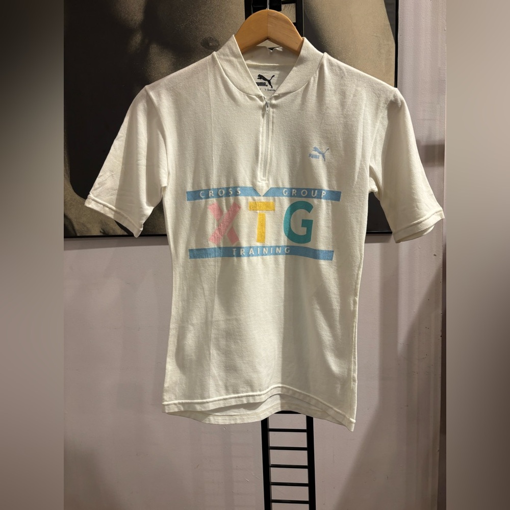 Vintage Puma XTG Short Sleeve White Logo Cross Training Bike Jersey